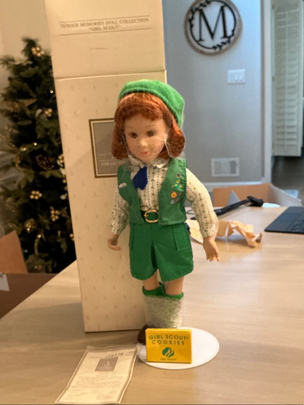 Girl Scout Doll in Green Uniform - Collector Kids Toy
